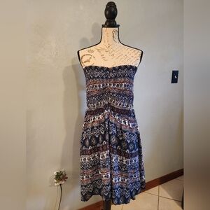 Forever 21 Multicolor Strapless Elephant Dress